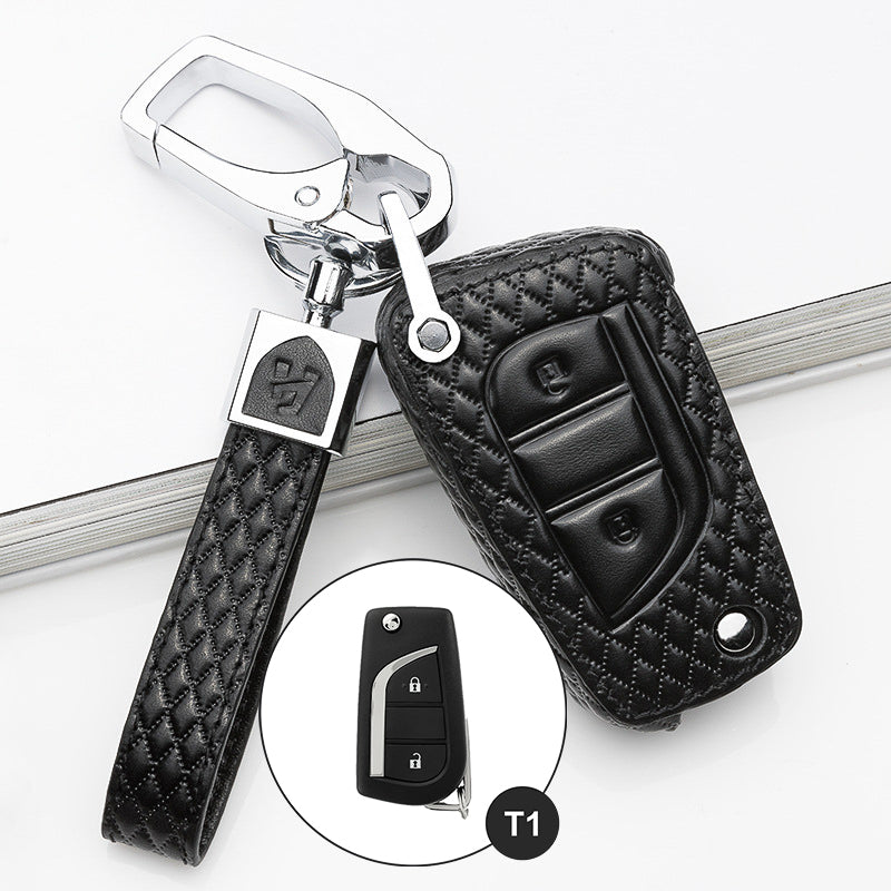 BLACK-ROSE Leder Schlüssel Cover für Toyota, Citroen, Peugeot Schlüssel  LEK4-T1