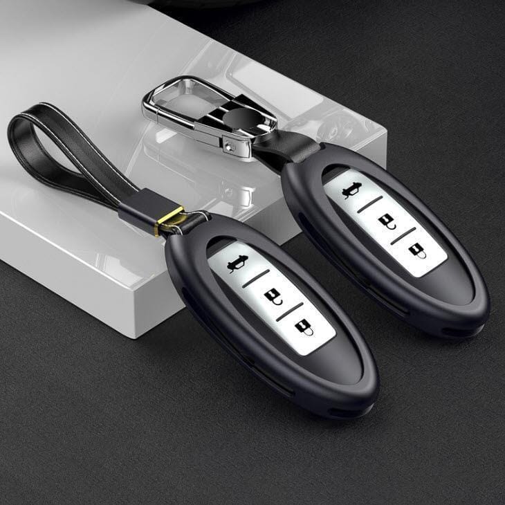 Alu Schlüssel Cover für Renault Schlüssel inkl. Lederband HEK34