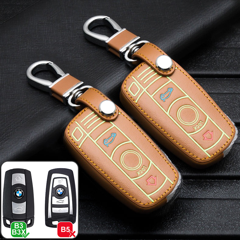 Leather key cover suitable for BMW keys LUMINOUS! LEK2-B3