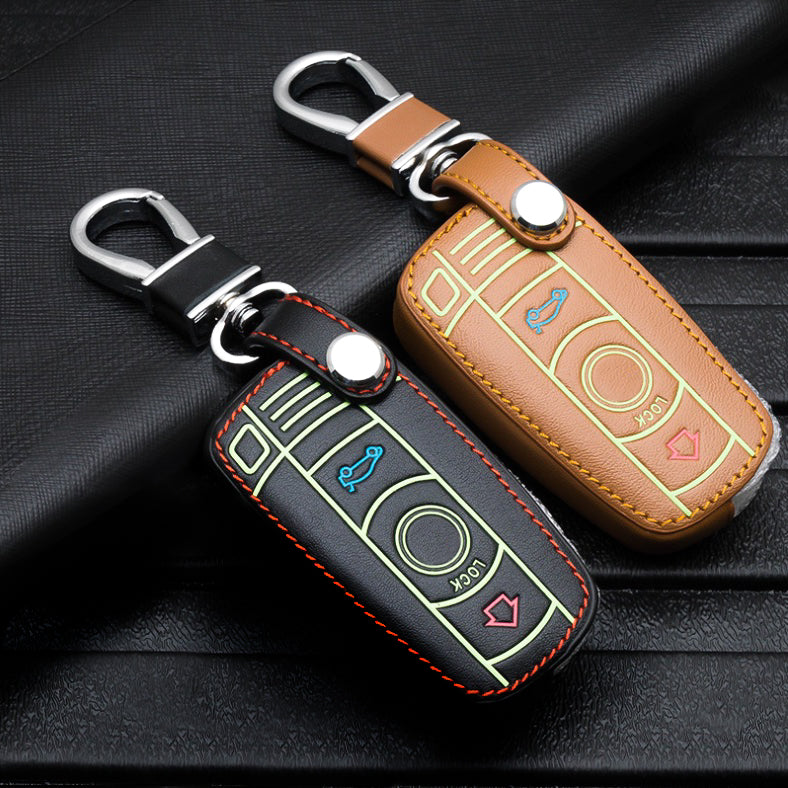 Leather key cover suitable for BMW keys LUMINOUS! LEK2-B3