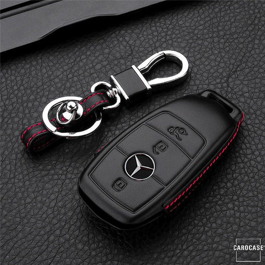 Leather hard shell cover suitable for Mercedes-Benz key black LEK48-M9