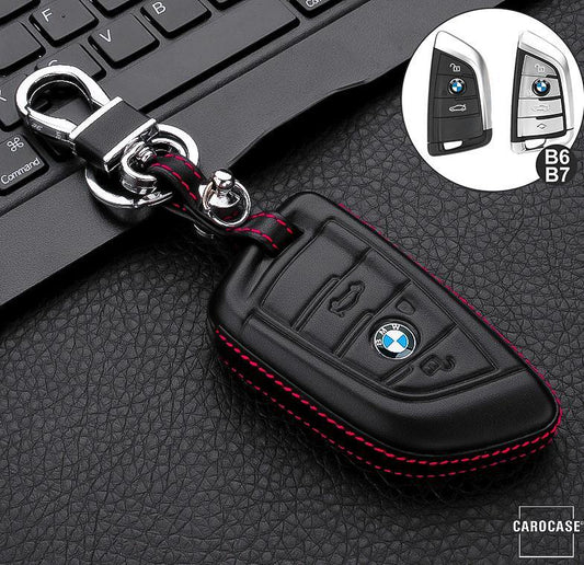 Leather hard shell cover suitable for BMW key black LEK48-B7