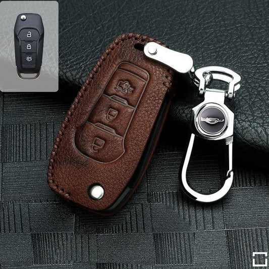 RUSTY Leder Schlüssel Cover passend für Ford Schlüssel  LEK13-F2