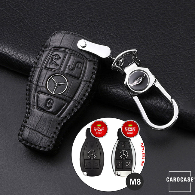 KROKO leather key cover suitable for Mercedes-Benz key LEK44-M8