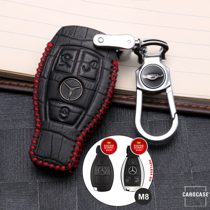 KROKO leather key cover suitable for Mercedes-Benz key LEK44-M8