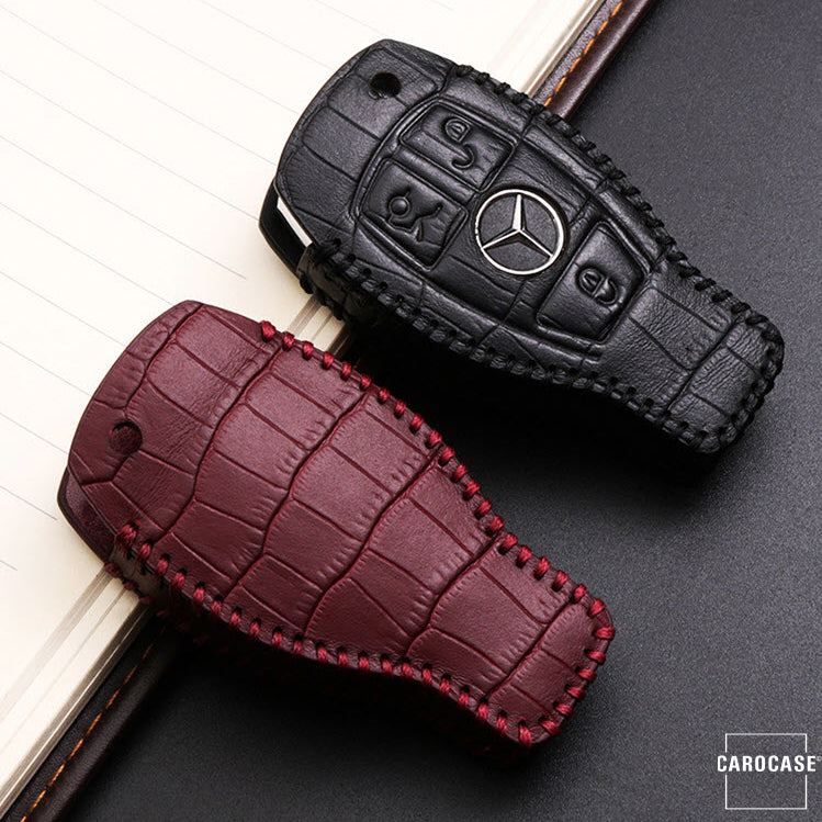 KROKO leather key cover suitable for Mercedes-Benz key LEK44-M8