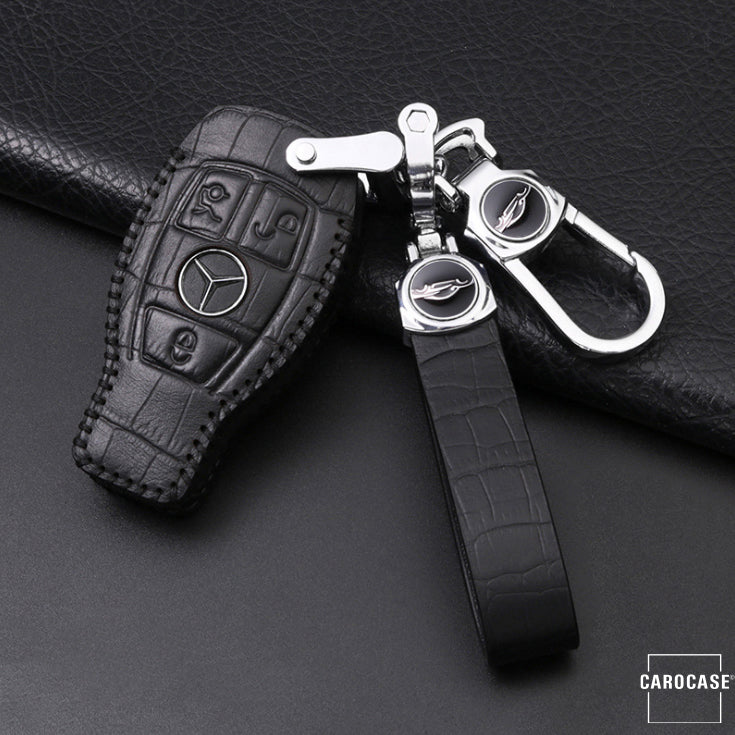 KROKO leather key cover suitable for Mercedes-Benz key LEK44-M8