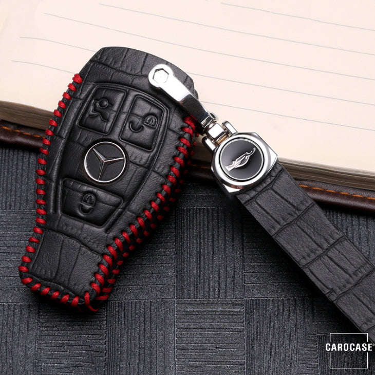 KROKO leather key cover suitable for Mercedes-Benz key LEK44-M8