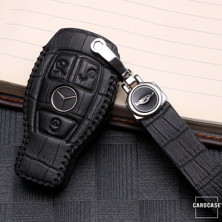 KROKO leather key cover suitable for Mercedes-Benz key LEK44-M8