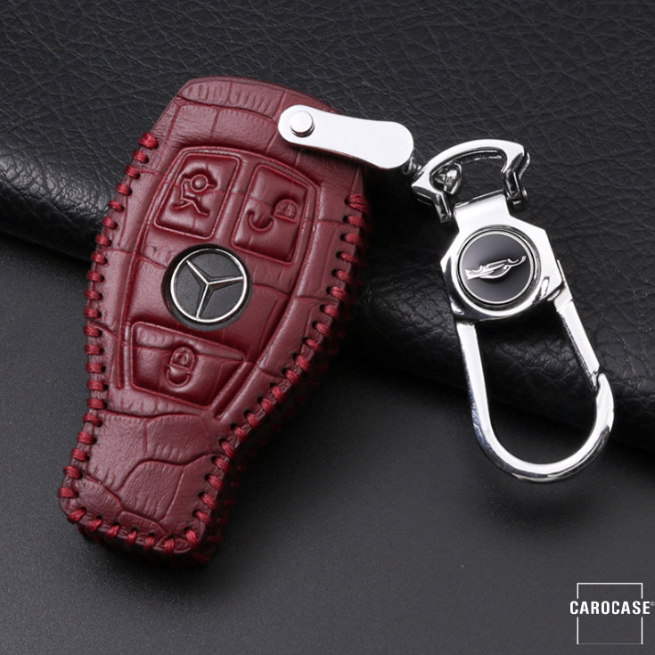 KROKO leather key cover suitable for Mercedes-Benz key LEK44-M8