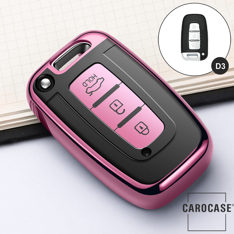 Black-Glossy silicone protective cover suitable for Hyundai key SEK7-D3