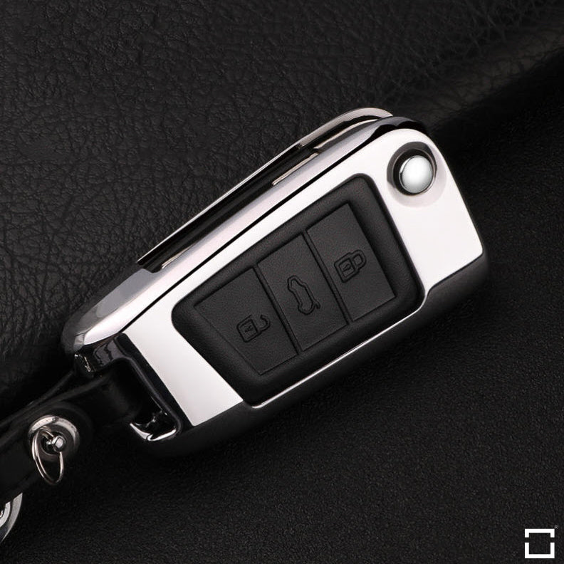 Aluminum hard shell key case suitable for Volkswagen car key HEK2-V8