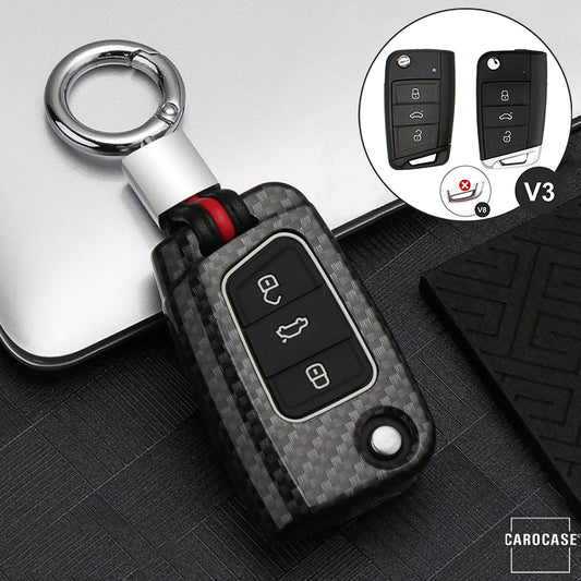 Photoluminescent key cover suitable for Volkswagen, Audi, Skoda, Seat car key HEK20-V3