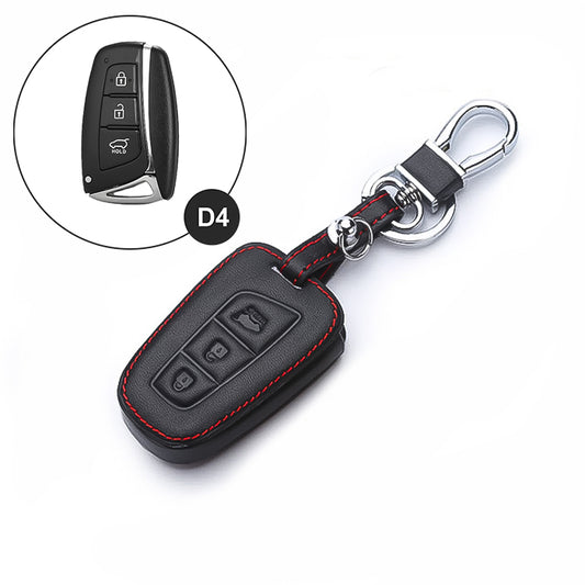 Leder Schlüssel Cover passend für Hyundai Schlüssel D4
