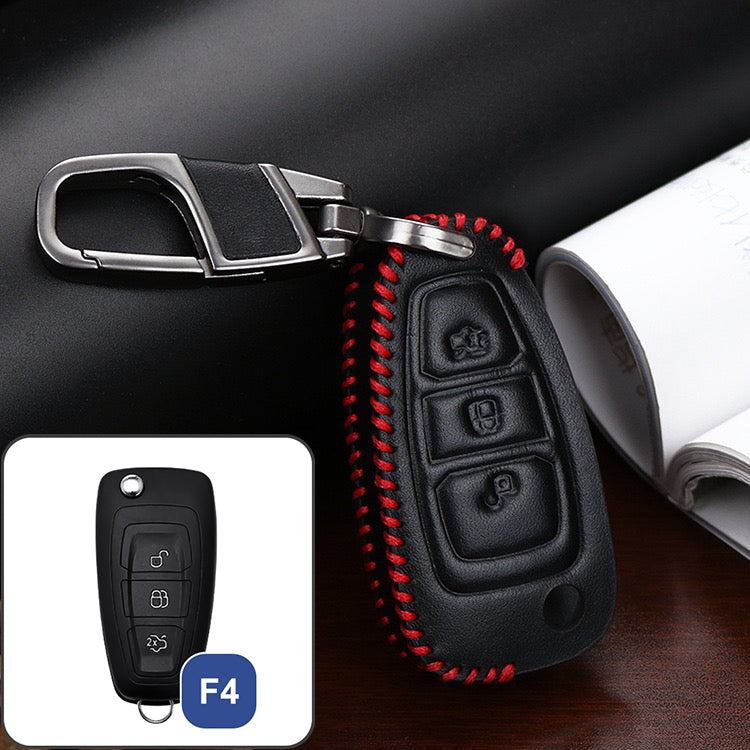 Leather key cover suitable for Ford key F4