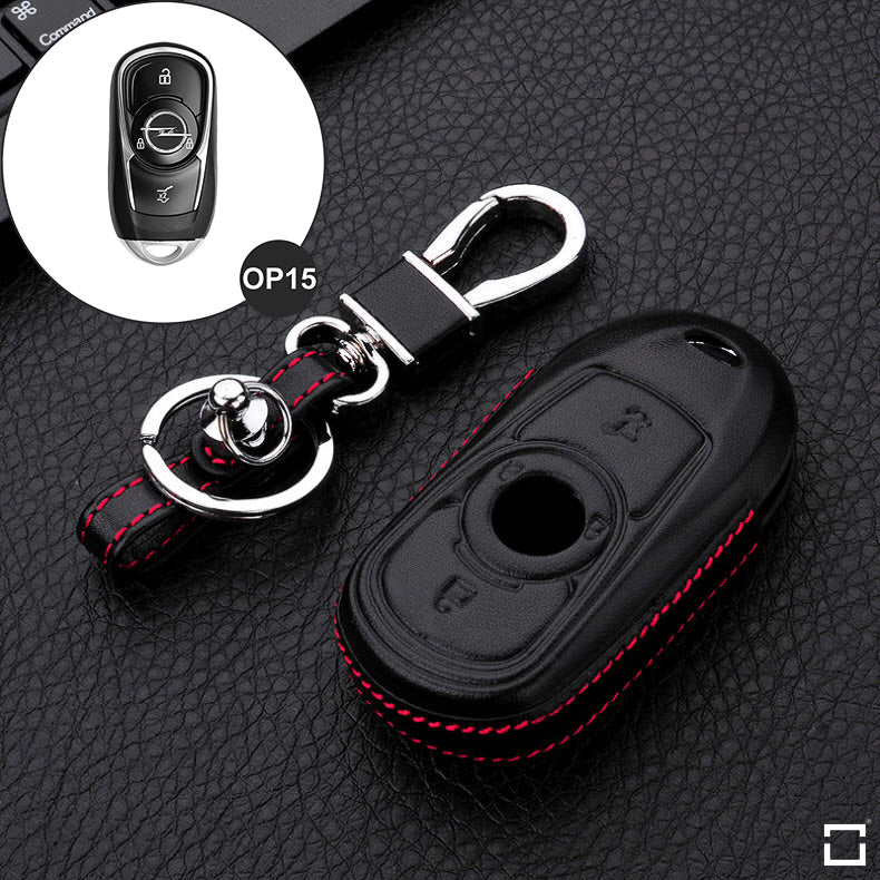 Leather hard shell cover suitable for Opel key black LEK48-OP15