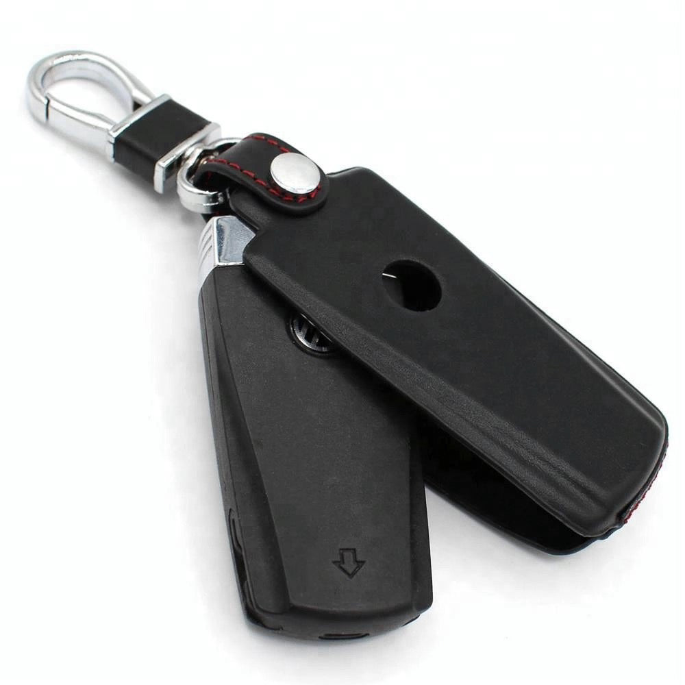 Leather hard shell cover suitable for Volkswagen key black LEK48-V5