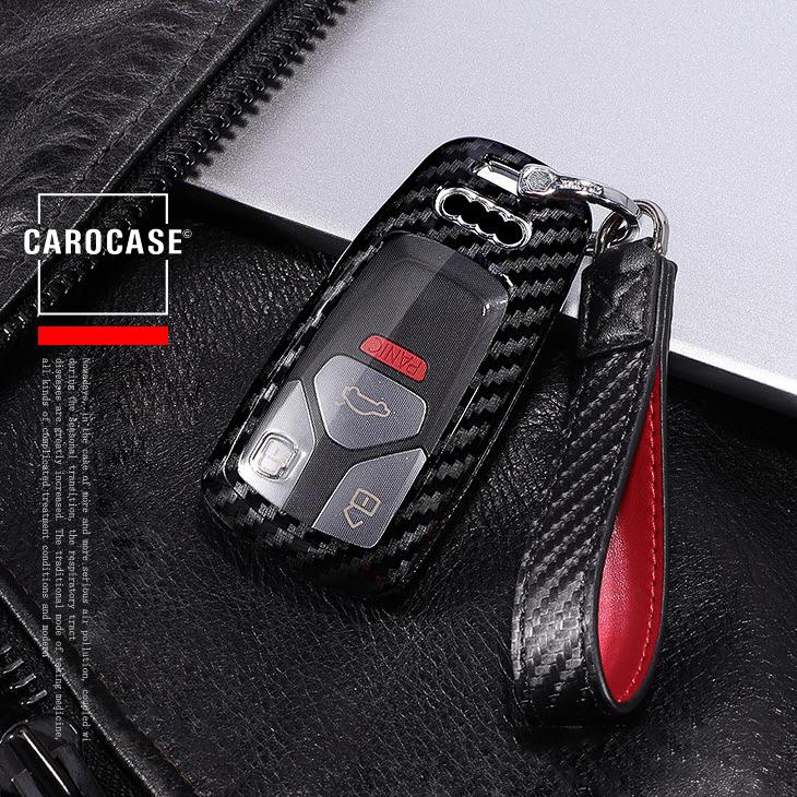 Cache look carbone adaptable sur clé Audi noir HEK21-AX6-S131-E