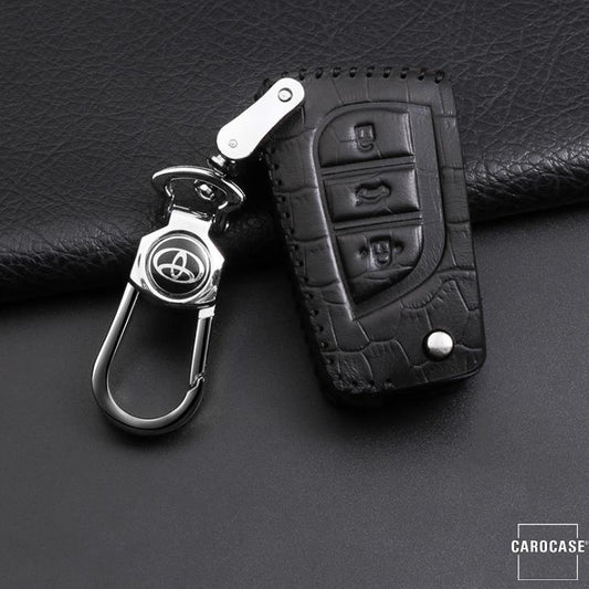 KROKO Leder Schlüssel Cover passend für Toyota Schlüssel  LEK44-T2
