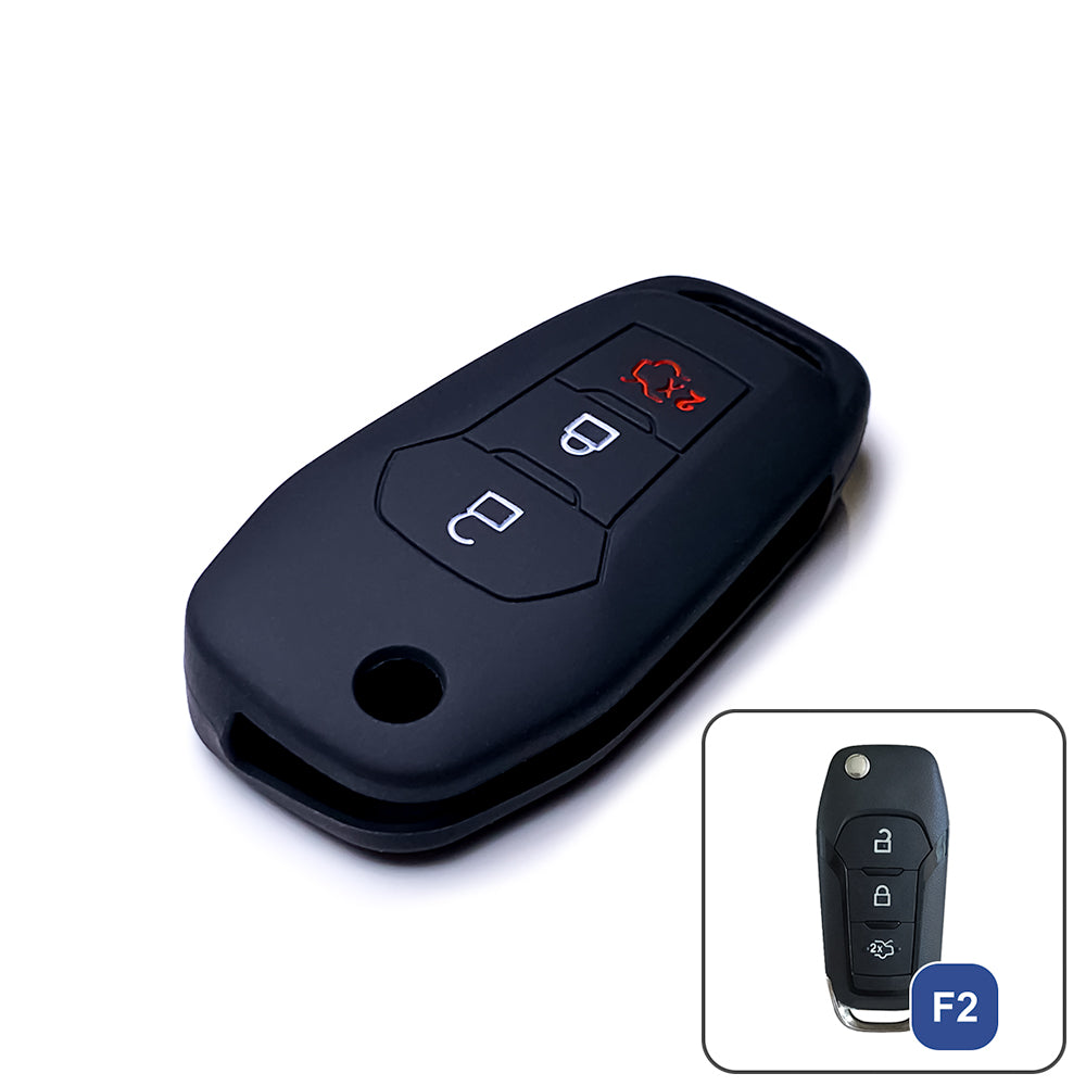 Étui / housse de protection en silicone adapté à la clé de voiture Ford F2