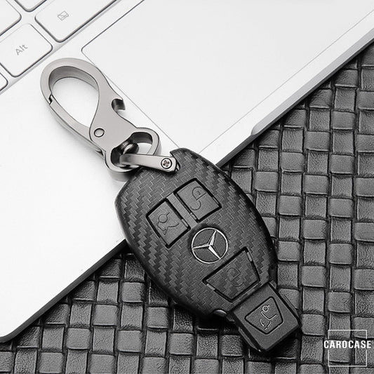 Carbon-Look Hartschalen TPU Schlüssel Cover passend für  Schlüssel schwarz HEK48-M7-1