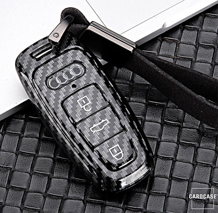 Carbon look key cover suitable for Audi key black HEK47-AX7-1