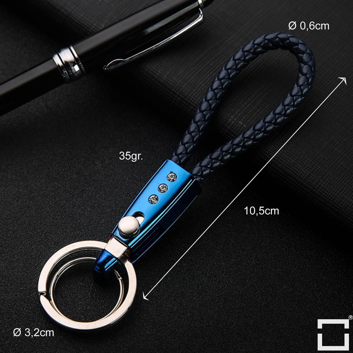 Carocase key ring leather strap with crystal decoration incl. Keyring