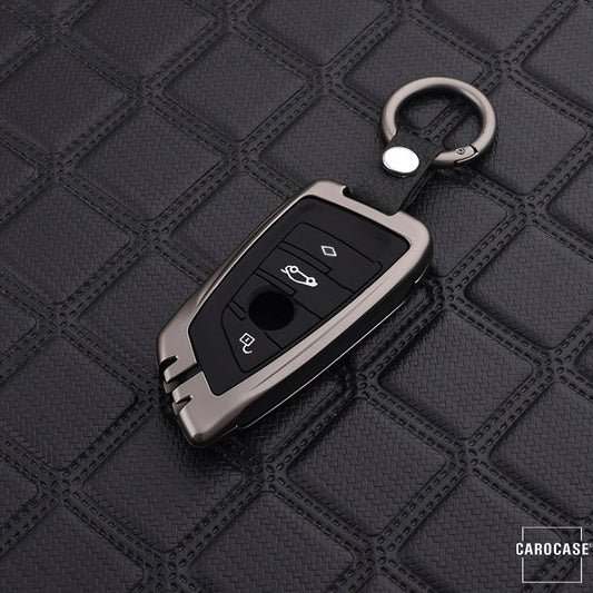 Aluminum key cover with silicone key cover suitable for BMW car key HEK37-B7