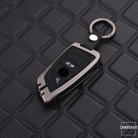 Aluminum key cover with silicone key cover suitable for BMW car key HEK37-B6