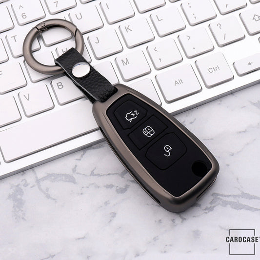 Aluminum key cover with silicone key cover suitable for Ford car key HEK37-F4