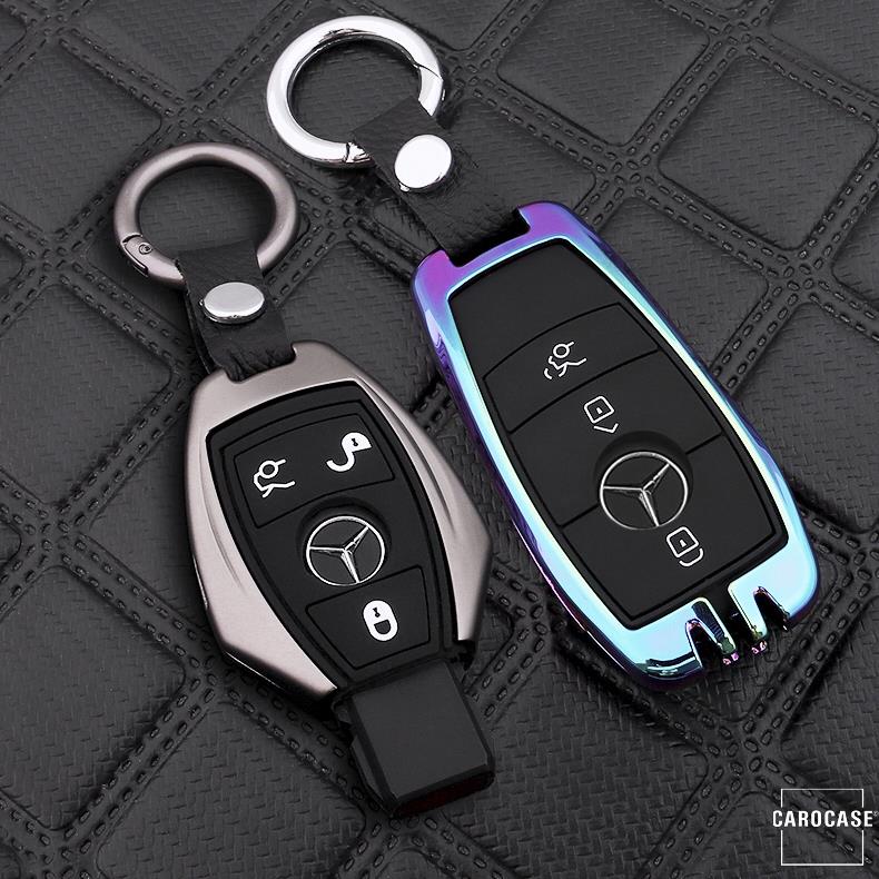 Aluminum key cover with silicone key cover suitable for Mercedes-Benz car key HEK37-M7