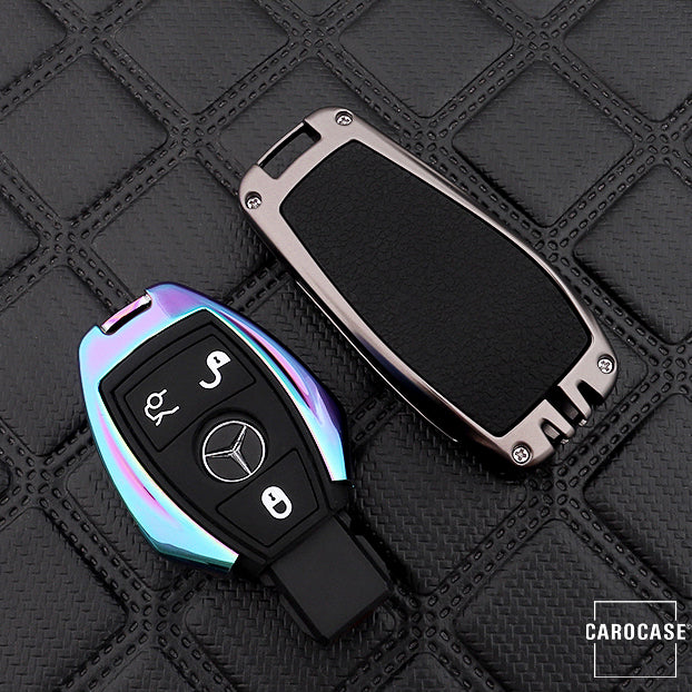 Aluminum key cover with silicone key cover suitable for Mercedes-Benz car key HEK37-M7