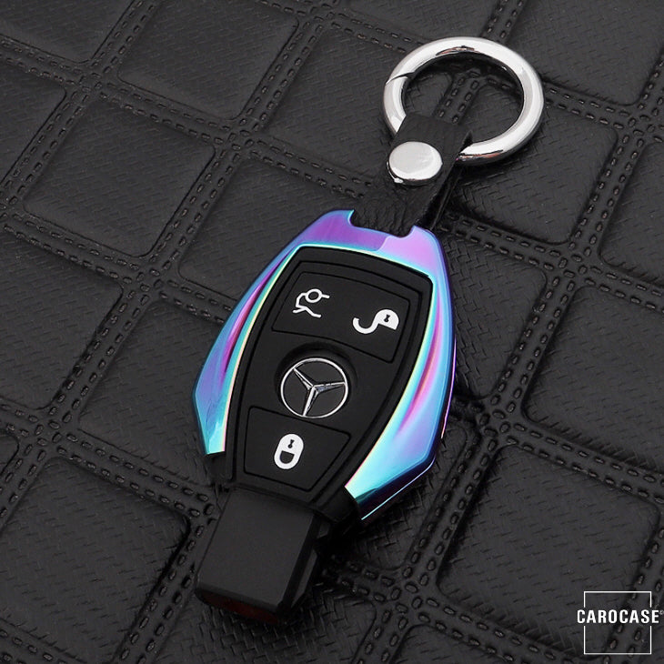 Aluminum key cover with silicone key cover suitable for Mercedes-Benz car key HEK37-M7