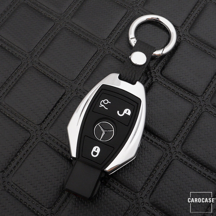 Aluminum key cover with silicone key cover suitable for Mercedes-Benz car key HEK37-M7