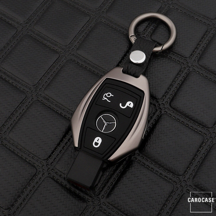 Aluminum key cover with silicone key cover suitable for Mercedes-Benz car key HEK37-M7