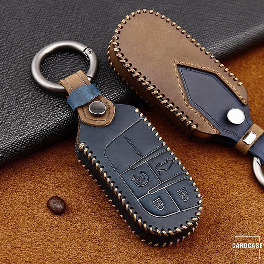 Premium leather cover suitable for Jeep, Fiat key + fob LEK60-J6