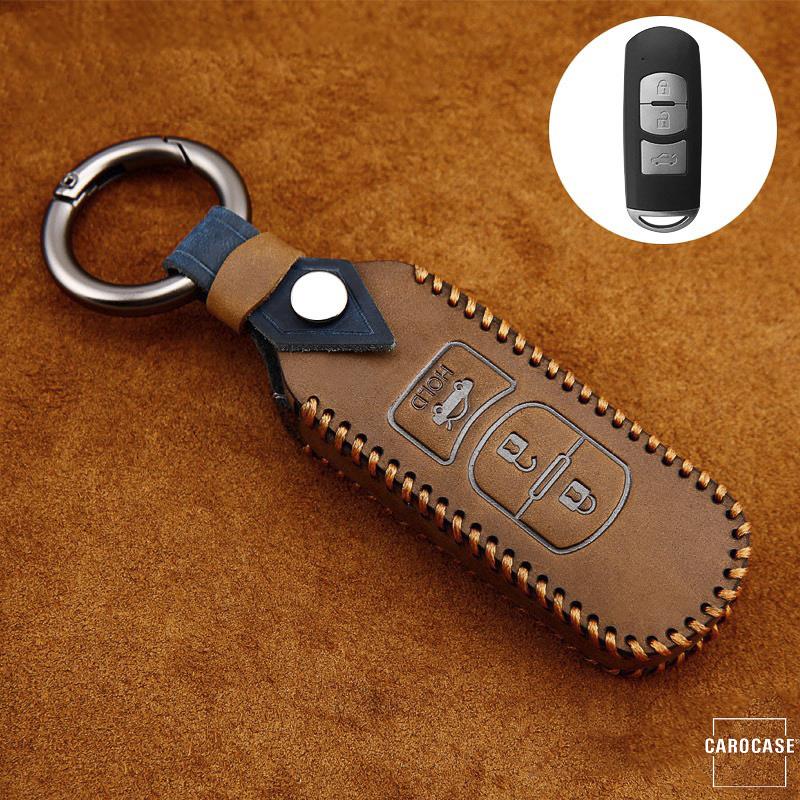 Premium leather cover suitable for Mazda key + fob LEK60-MZ2