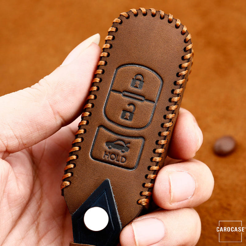 Premium leather cover suitable for Mazda key + fob LEK60-MZ2