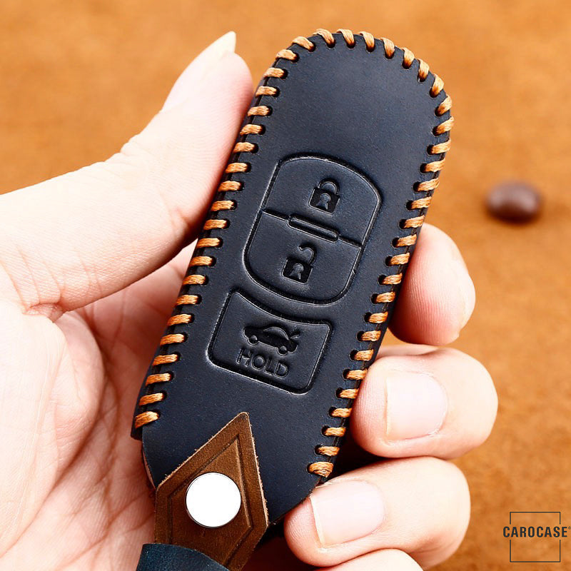 Premium leather cover suitable for Mazda key + fob LEK60-MZ2