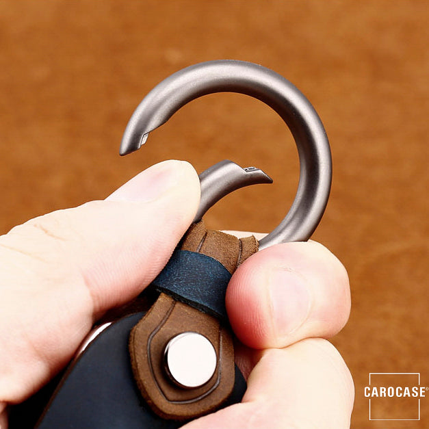 Housse en cuir haut de gamme adaptée à la clé + porte-clés Mazda LEK60-MZ2