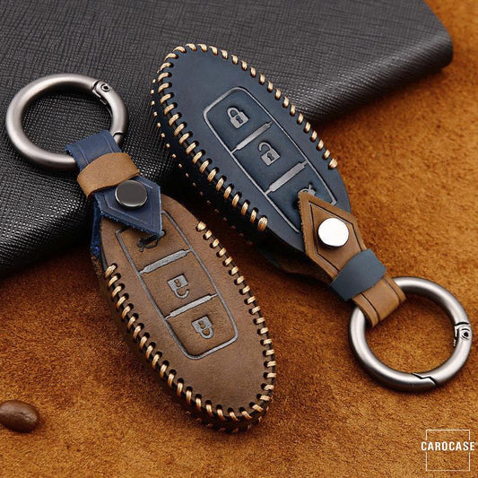 Premium leather cover suitable for Nissan key + fob LEK60-N6