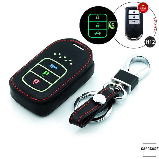 Leder Schlüssel Cover passend für Honda Schlüssel  LEUCHTEND! LEK2-H12