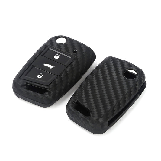 Housse de clé / housse de protection en TPU (SEK10) pour clés Volkswagen, Audi, Skoda, Seat - noir