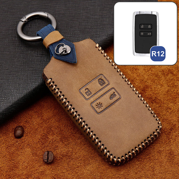 Premium leather cover suitable for Renault key + fob LEK60-R12