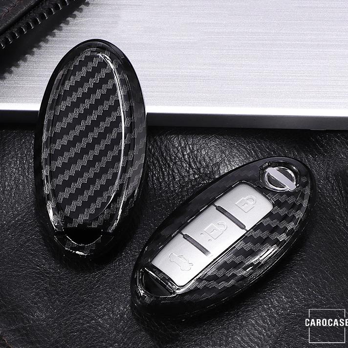 Carbon-Look Cover passend für Nissan Schlüssel schwarz  HEK21-N7-S131-E