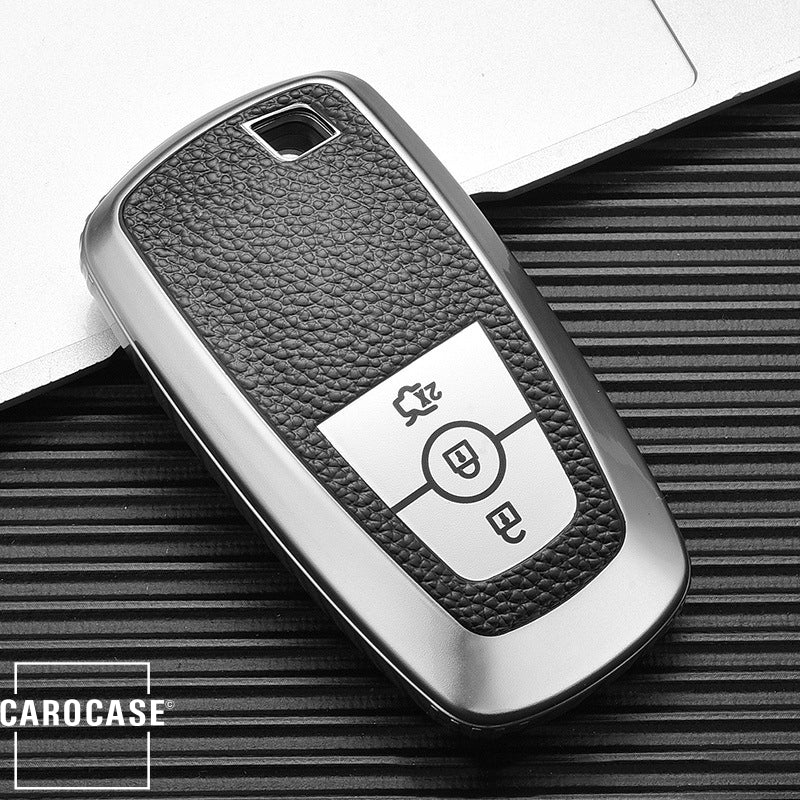 Silicone leather-look key cover suitable for Ford key SEK13-F8