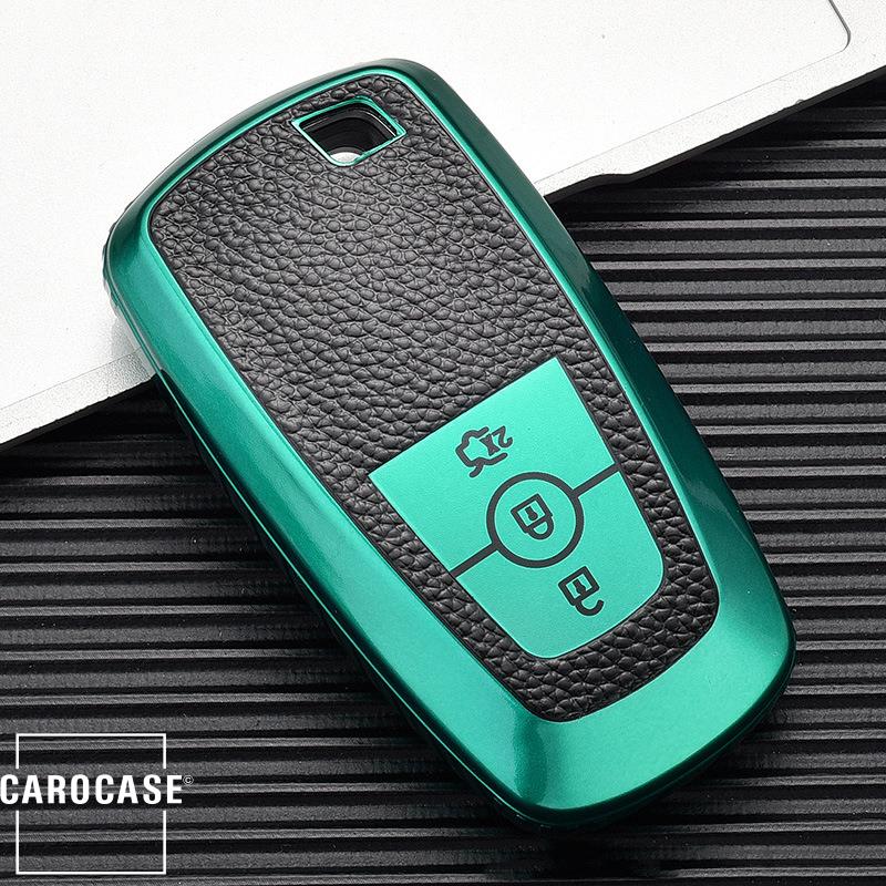 Silicone leather-look key cover suitable for Ford key SEK13-F8