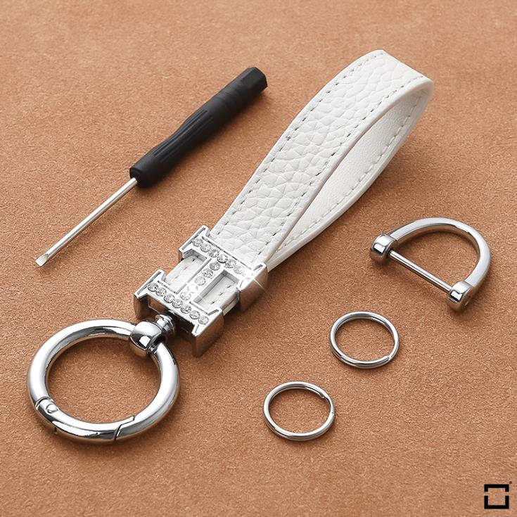 Decorative key ring leather strap with crystal decoration incl. Keyring