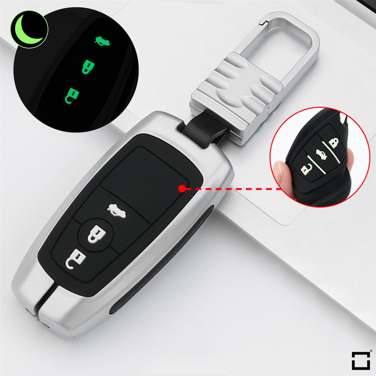 Key cover with silicone button cover (luminous) suitable for Ford car key HEK54-F8-S114