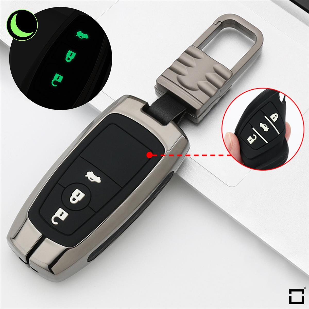 Key cover with silicone button cover (luminous) suitable for Ford car key HEK54-F8-S114